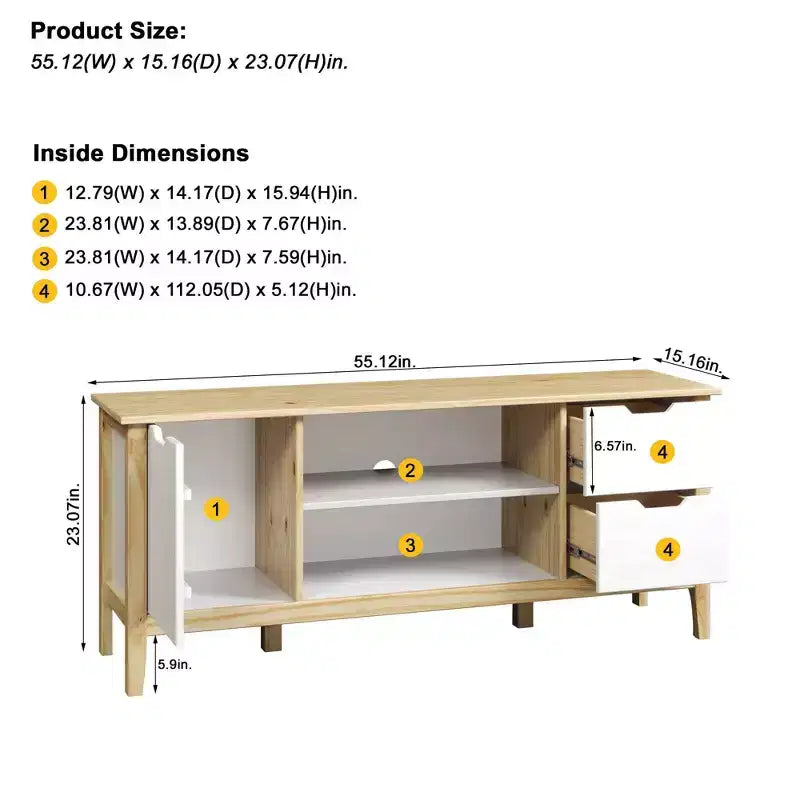 Console média en bois