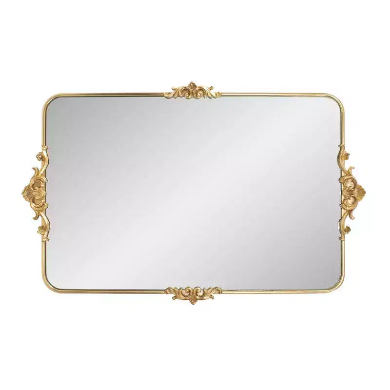 Miroir de coiffeuse rectangulaire plaqué or