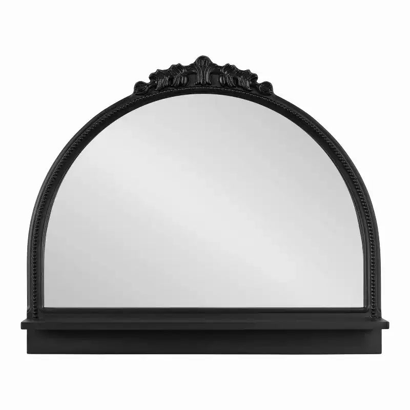 Miroir noir arqué avec étagère