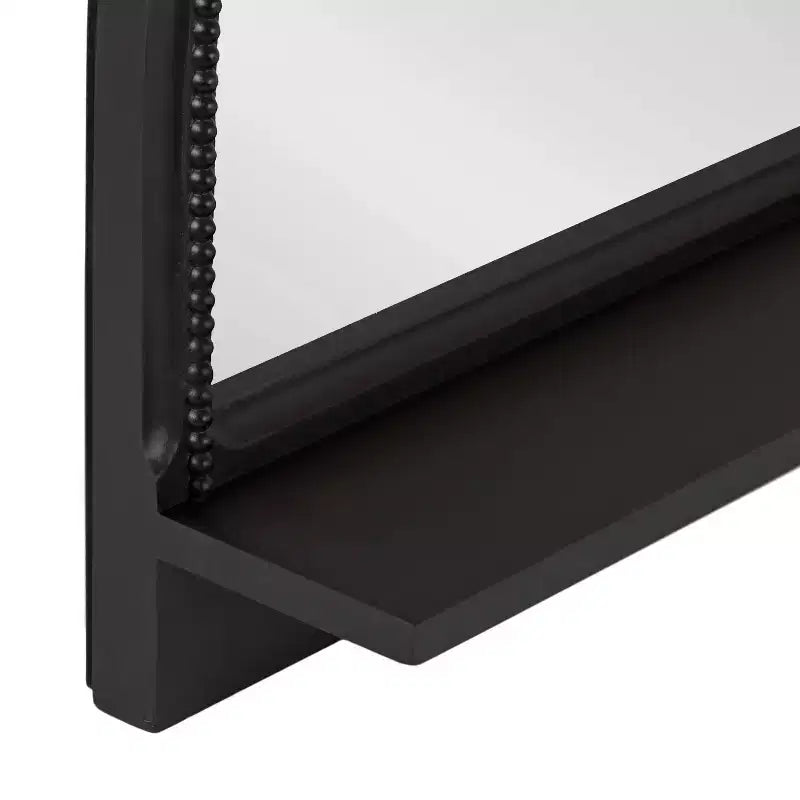Miroir noir arqué avec étagère