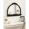 Miroir noir arqué avec étagère