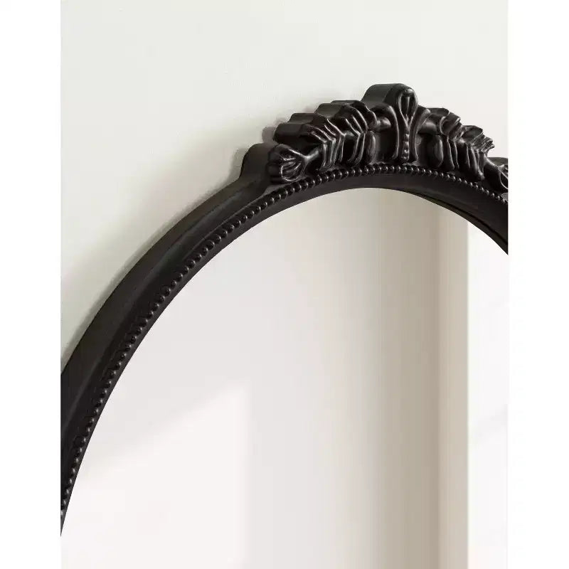 Miroir noir arqué avec étagère