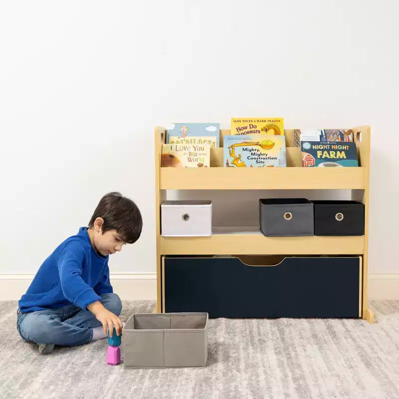 Étagère de rangement 3-en-1 pour enfants (bois)