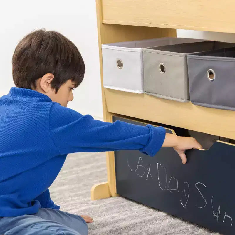 Étagère de rangement 3-en-1 pour enfants (bois)