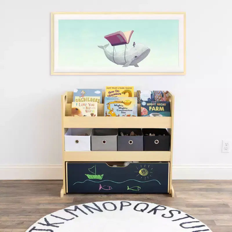 Étagère de rangement 3-en-1 pour enfants (bois)