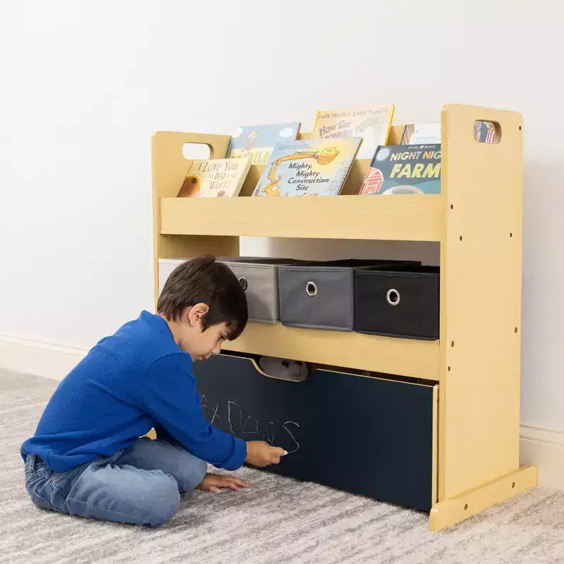 Étagère de rangement 3-en-1 pour enfants (bois)