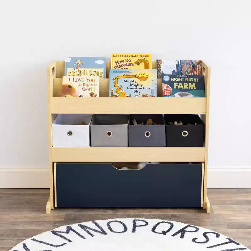 Étagère de rangement 3-en-1 pour enfants (bois)