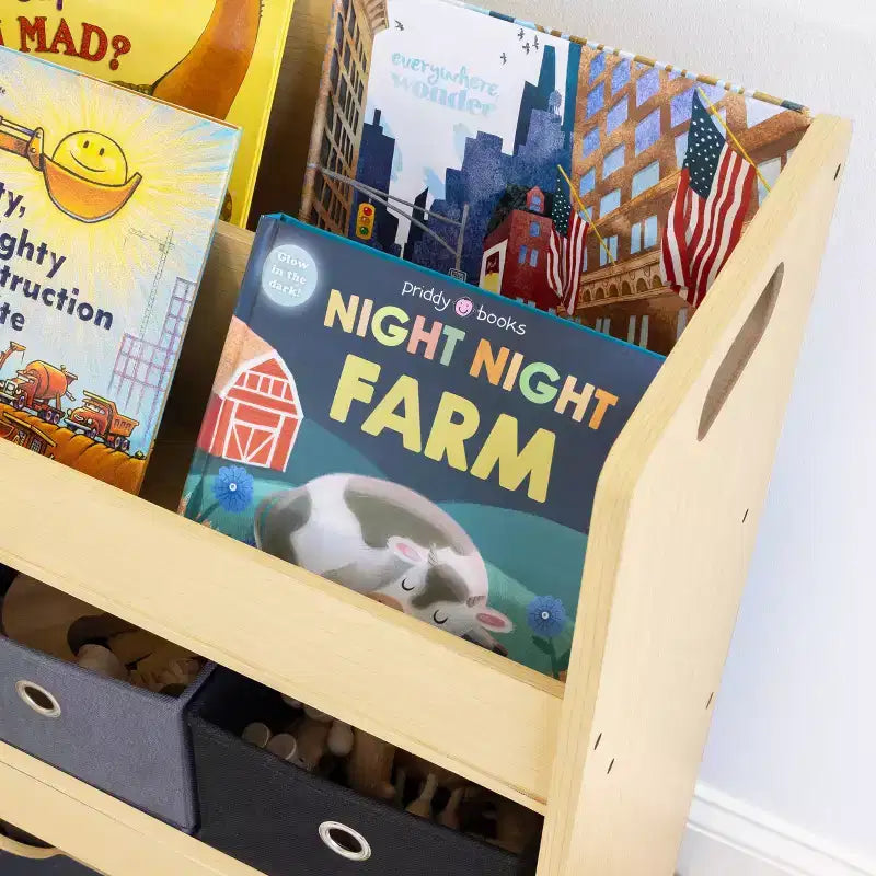 Étagère de rangement 3-en-1 pour enfants (bois)