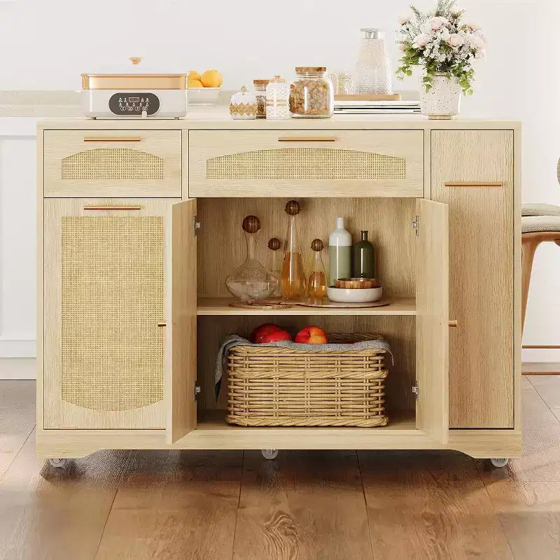 Îlot de cuisine avec table pliante