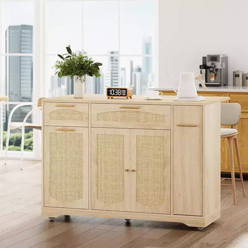Îlot de cuisine avec table pliante