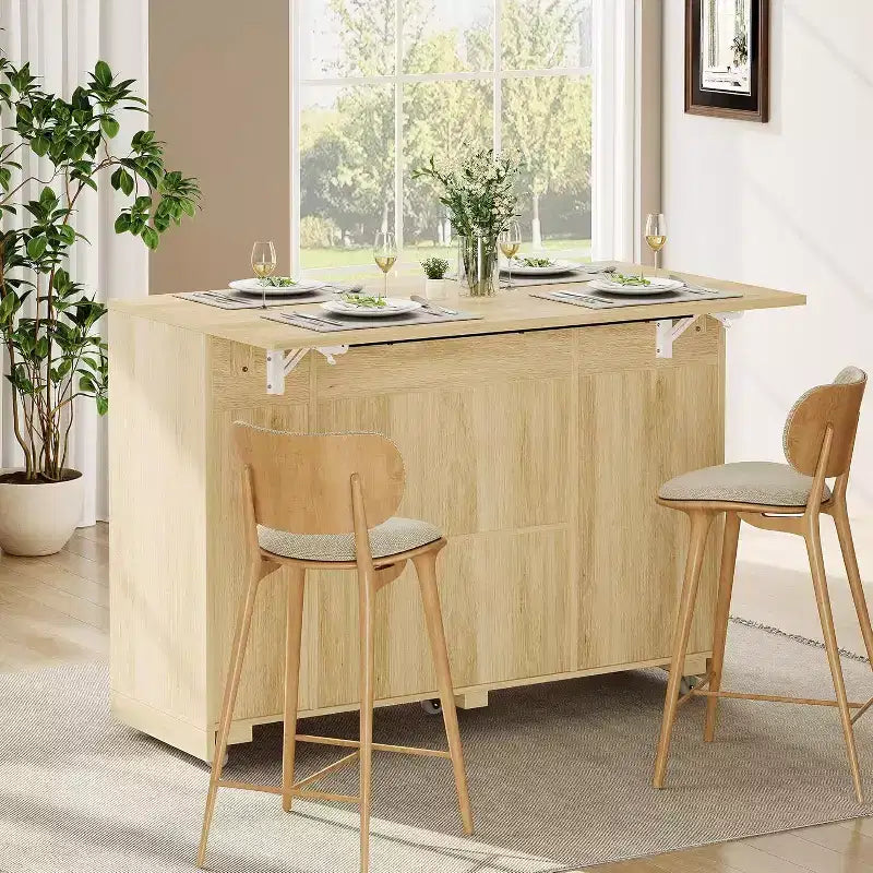 Îlot de cuisine avec table pliante