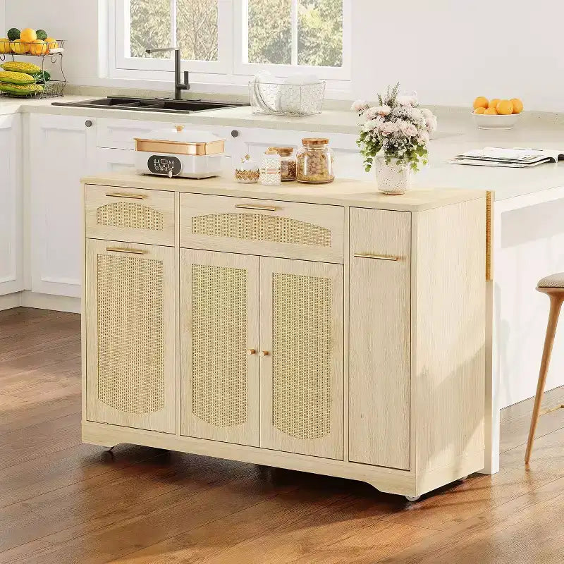 Îlot de cuisine avec table pliante