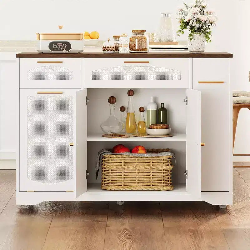 Îlot de cuisine avec table pliante