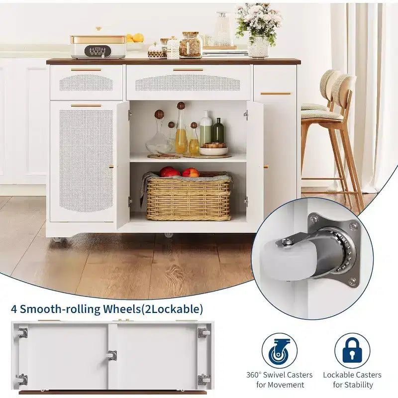 Îlot de cuisine avec table pliante
