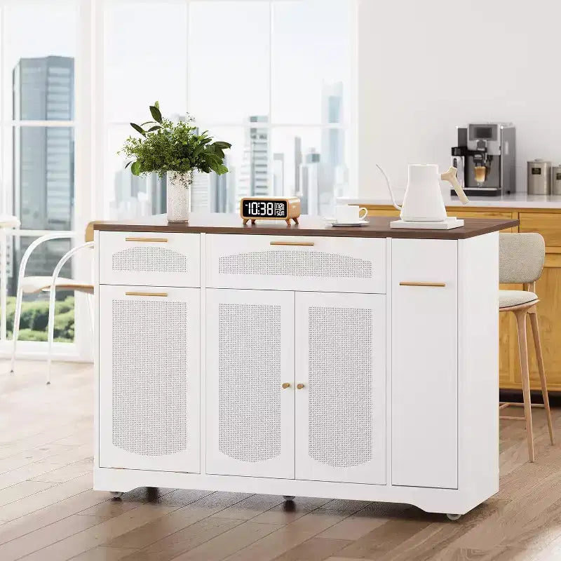Îlot de cuisine avec table pliante