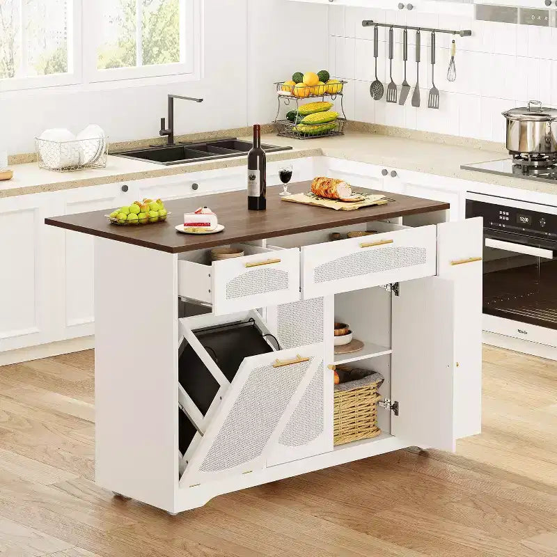 Îlot de cuisine avec table pliante