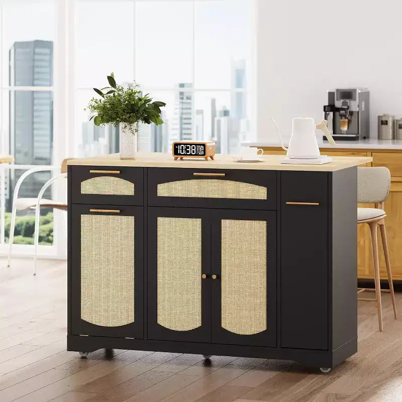 Îlot de cuisine avec table pliante