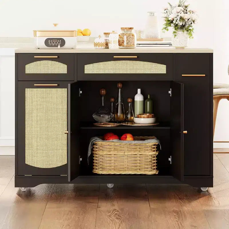 Îlot de cuisine avec table pliante