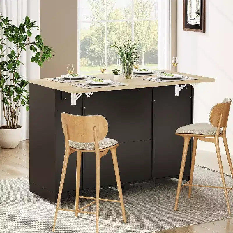 Îlot de cuisine avec table pliante
