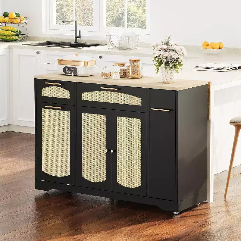 Îlot de cuisine avec table pliante