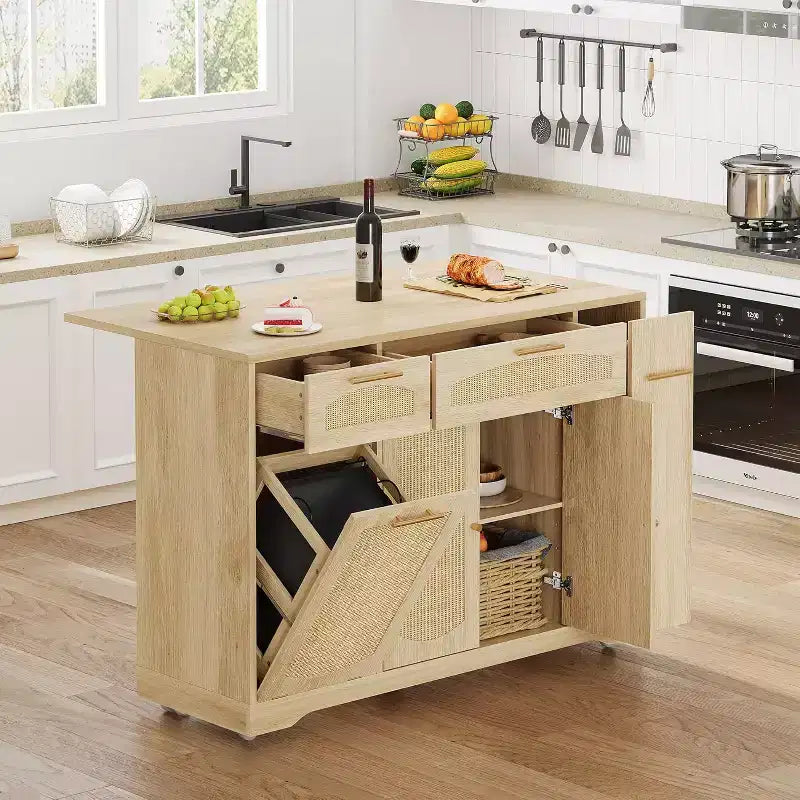 Îlot de cuisine avec table pliante