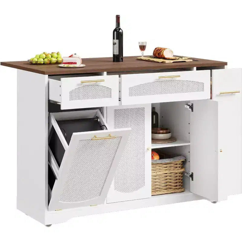 Îlot de cuisine avec table pliante