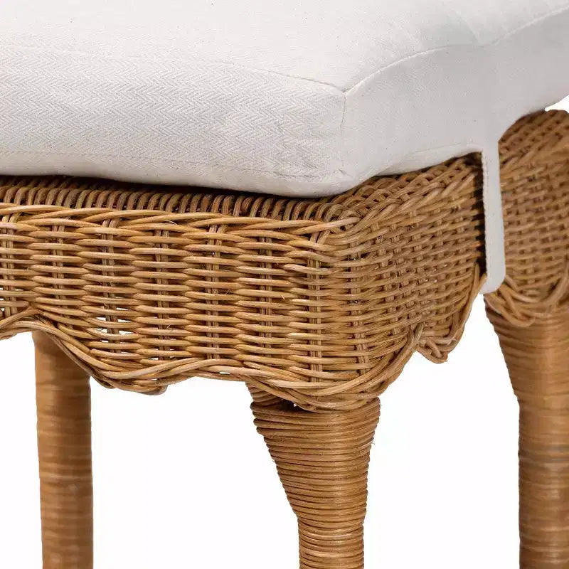 Tabouret de bar en rotin coquille
