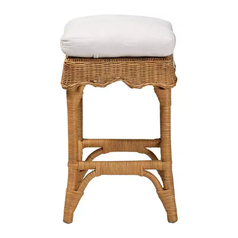 Tabouret de bar en rotin coquille