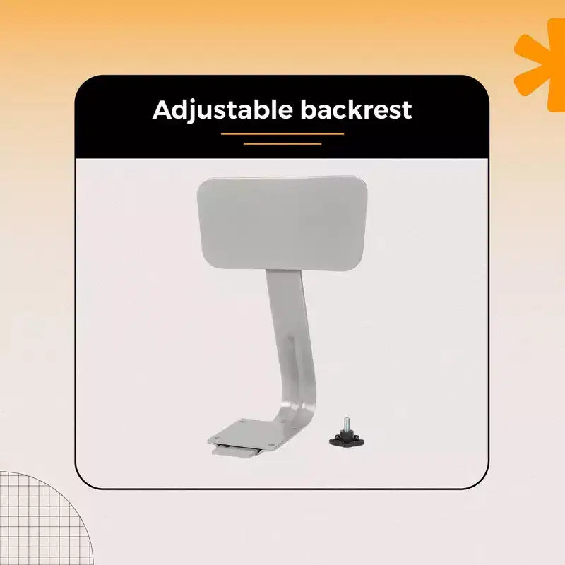 Tabouret en acier avec dossier (gris)