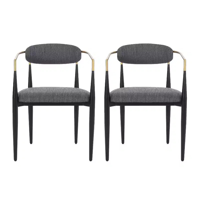 Chaises de salle à manger rembourrées à structure en fer (lot de 2)