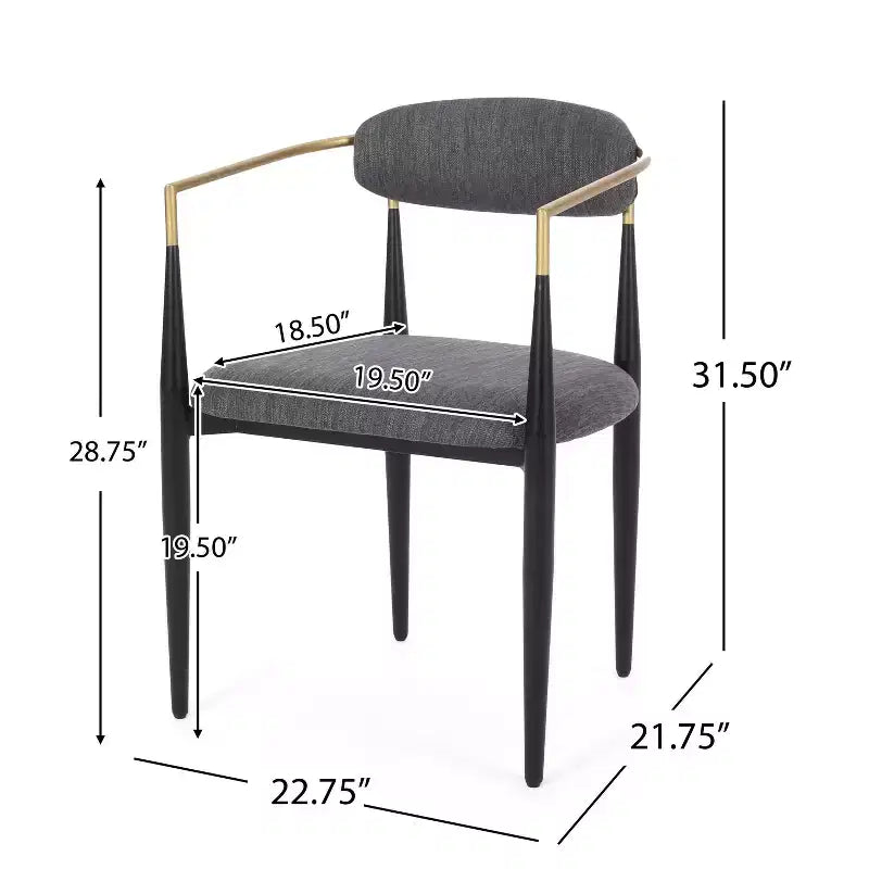 Chaises de salle à manger rembourrées à structure en fer (lot de 2)