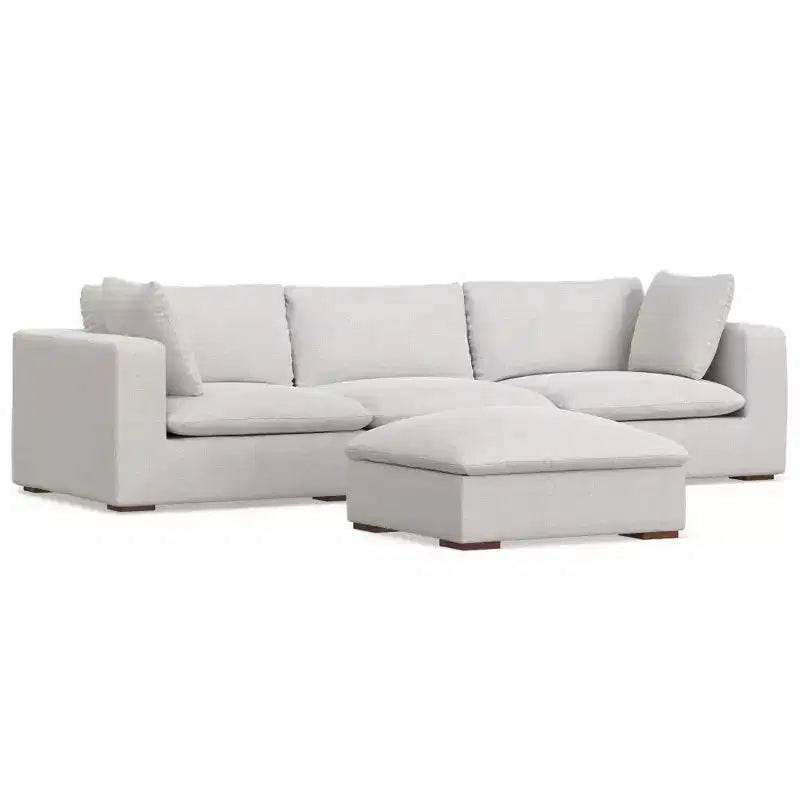 WyndenHall Marlee 3 Seater Sofa and Ottoman Cloud Gray