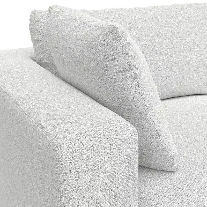 Canapé trois places et pouf, gris nuage