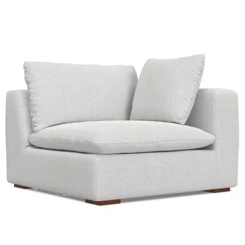 Canapé trois places et pouf, gris nuage