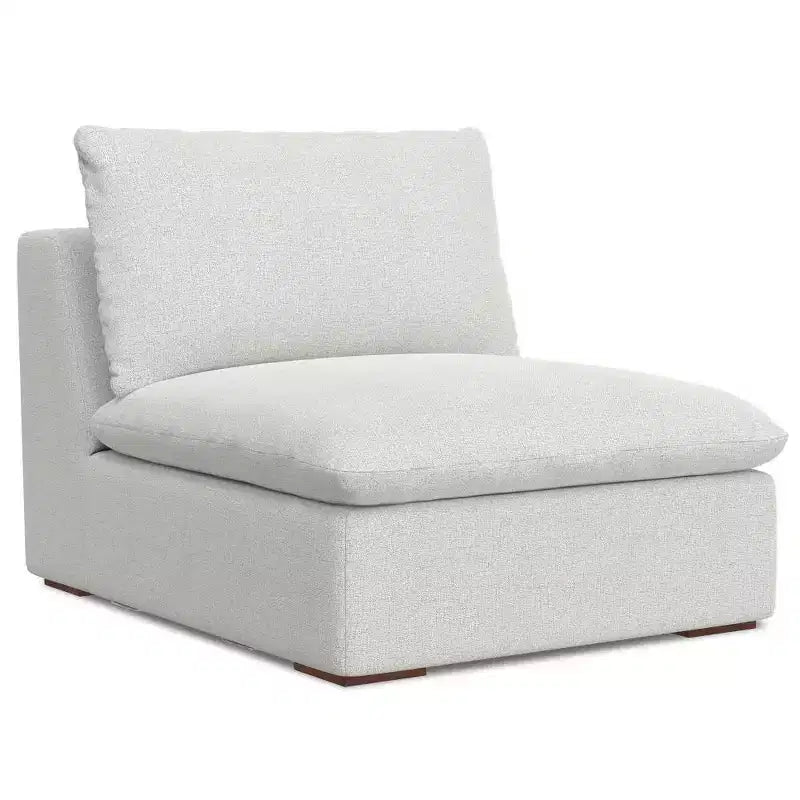 Canapé trois places et pouf, gris nuage