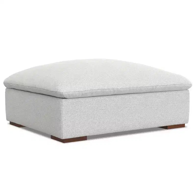 Canapé trois places et pouf, gris nuage