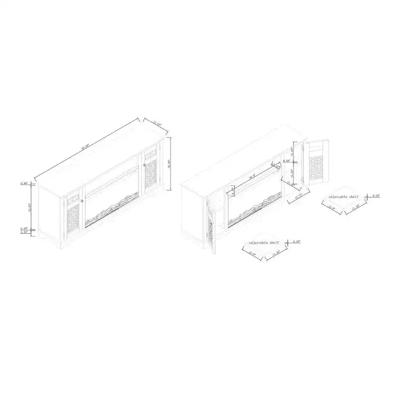 Meuble TV avec cheminée