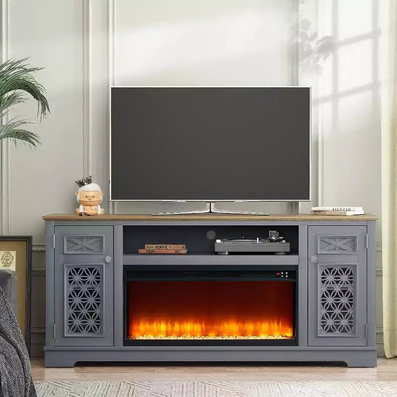 Meuble TV avec cheminée