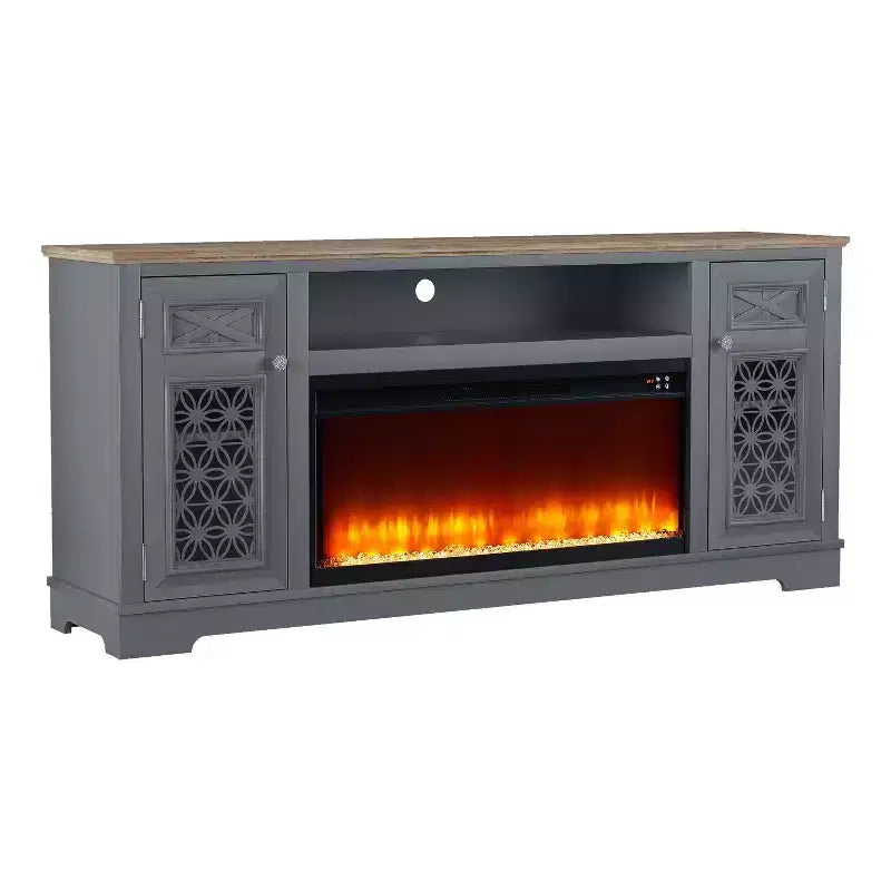 Meuble TV avec cheminée