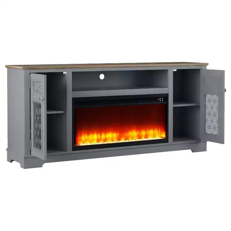 Meuble TV avec cheminée