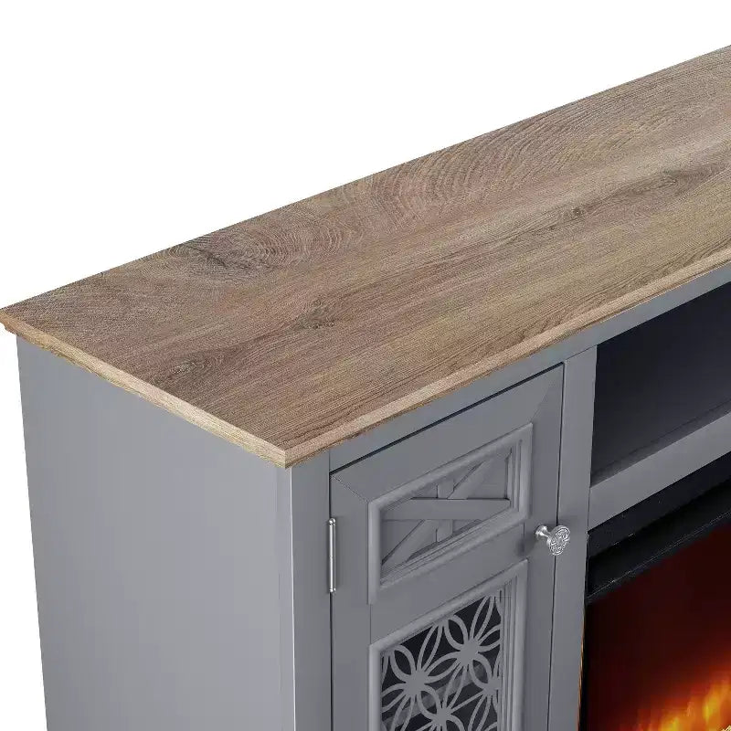 Meuble TV avec cheminée