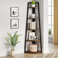 LITTLE TREE 70.7" Corner Bookshelf Rustic Brown