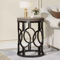 Table d'appoint ronde avec un piètement métallique creux