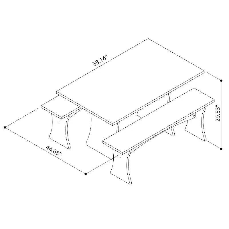Ensemble table et chaises de salle à manger trois pièces confortable