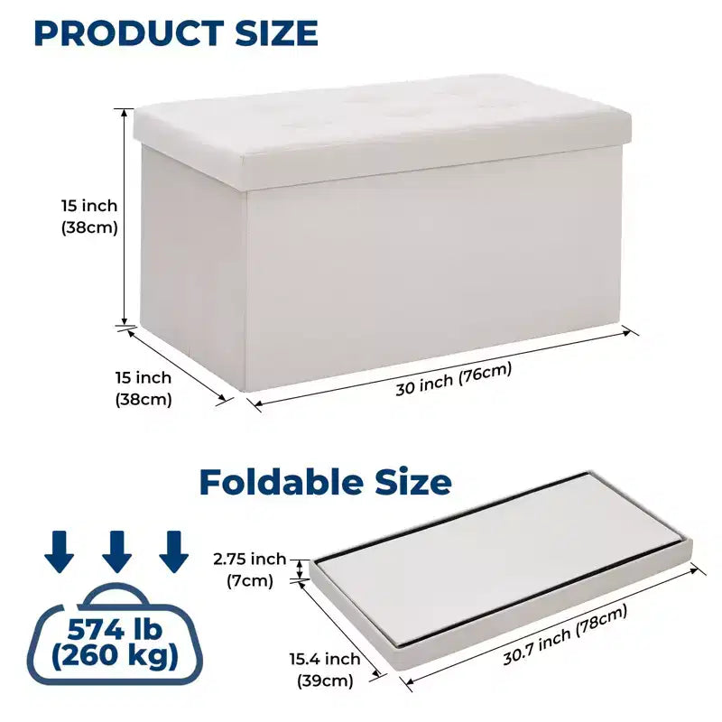 Repose-pieds de rangement pliant en velours