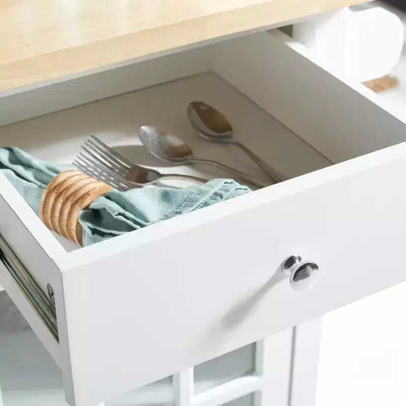 Étagère de rangement à double tiroir et double couche avec porte simple