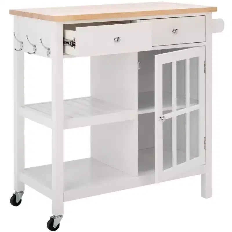 Étagère de rangement à double tiroir et double couche avec porte simple