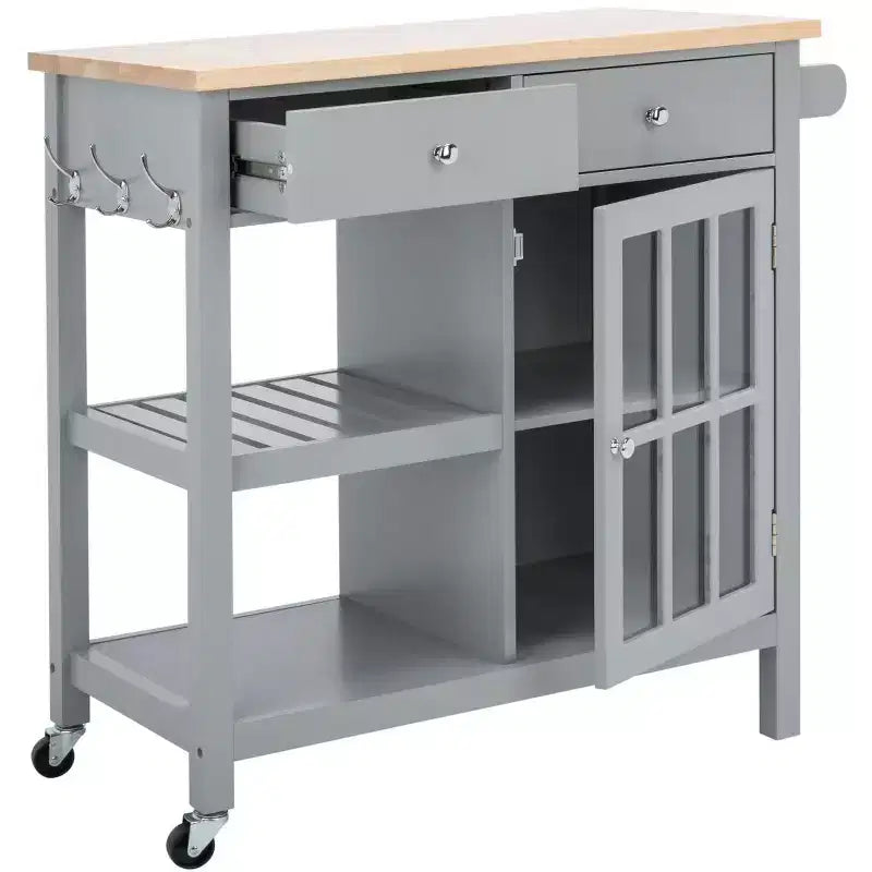 Étagère de rangement à double tiroir et double couche avec porte simple