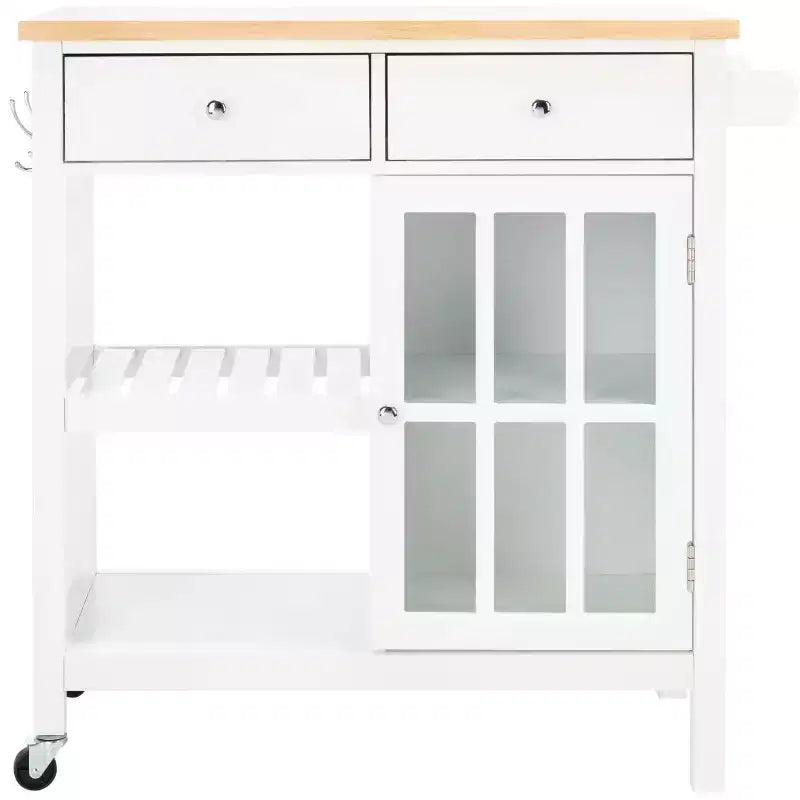 Étagère de rangement à double tiroir et double couche avec porte simple