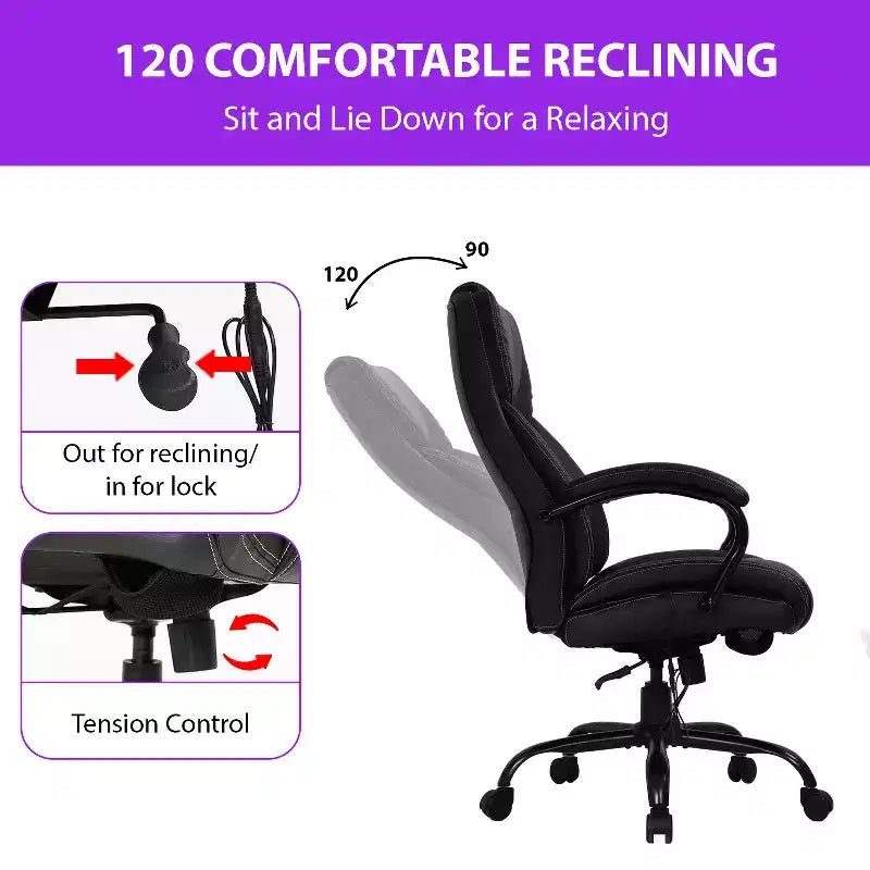 Fauteuil de bureau massant, en cuir PU